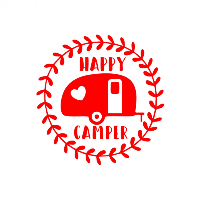 Happy Campers Sticker 17x17 Cm Kırmızı
