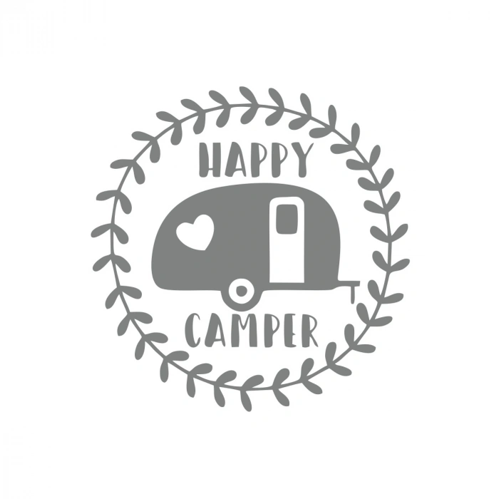 Happy Campers Sticker 17x17 Cm Gri
