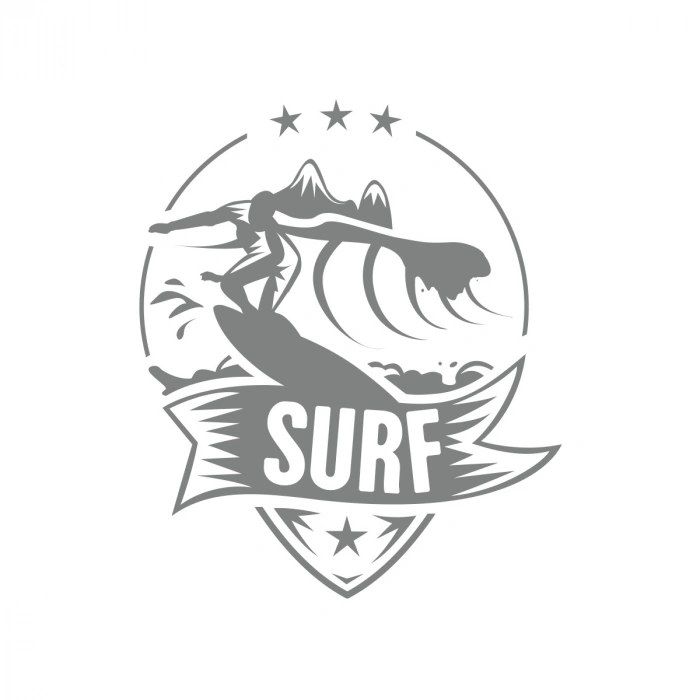 Surf Sticker 17x17 Cm Gri