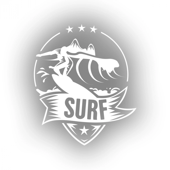 Surf Sticker 17x17 Cm Beyaz