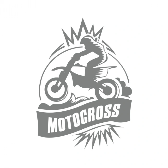Motokros Sticker 17x17 Cm Gri
