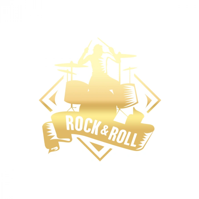 Rok & Roll Sticker 17x17 Cm Gold