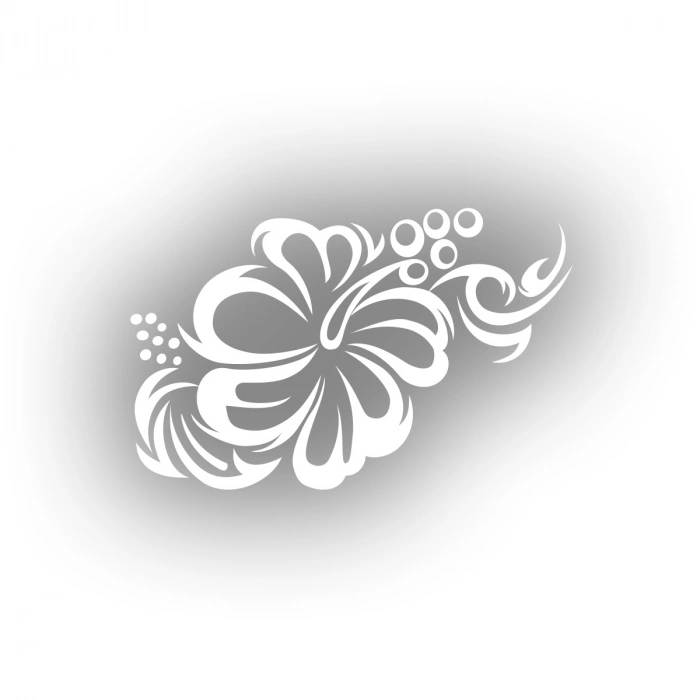 Hibiskus Çiçeği Sticker 17x17 Cm Beyaz