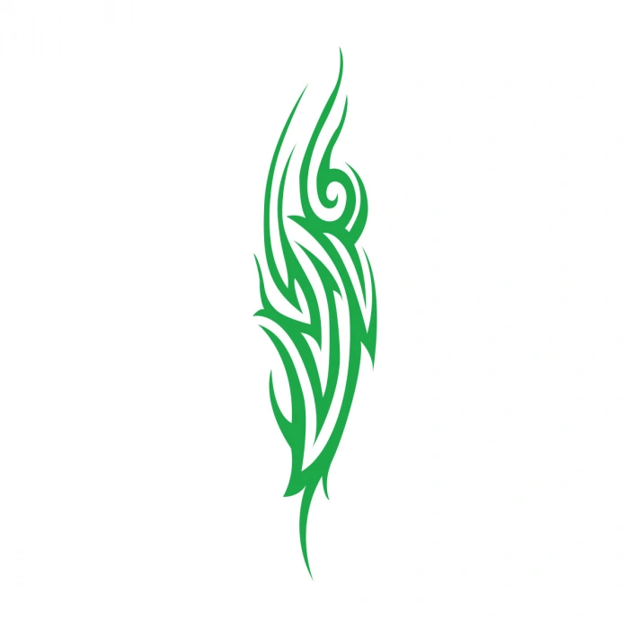 Alev Tribal Sticker 17x17 Cm Yeşil