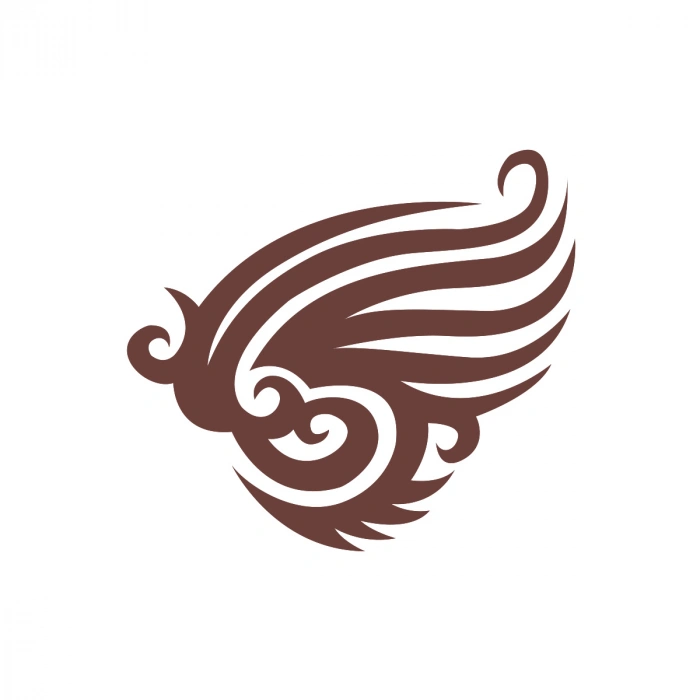 Kanat Tribal Sticker 17x17 Cm Kahverengi