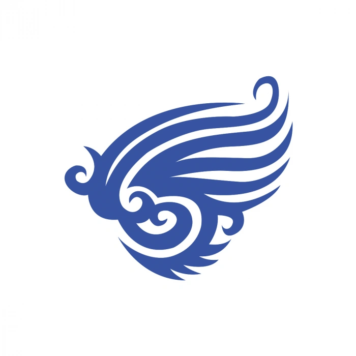 Kanat Tribal Sticker 17x17 Cm Mavi