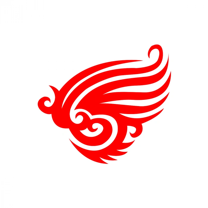 Kanat Tribal Sticker 17x17 Cm Kırmızı