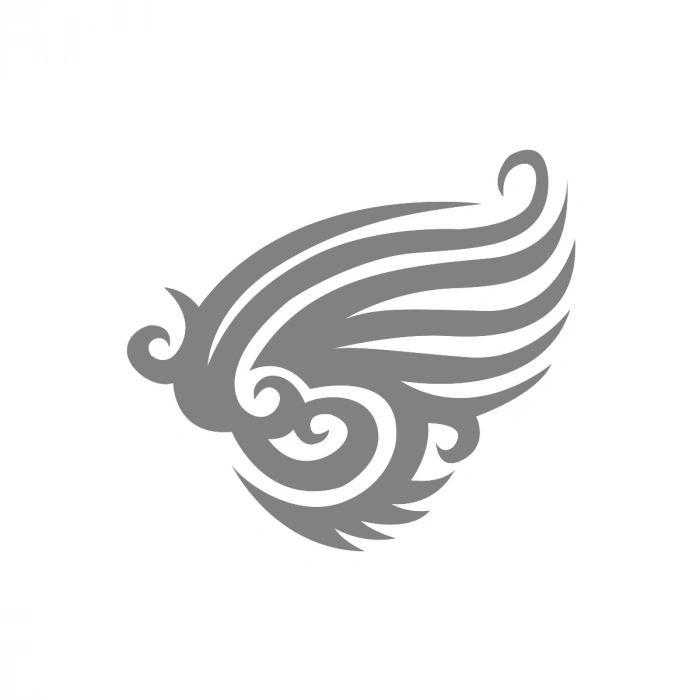 Kanat Tribal Sticker 17x17 Cm Gri