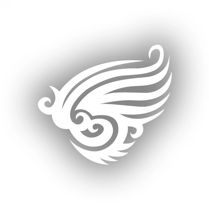 Kanat Tribal Sticker 17x17 Cm Beyaz