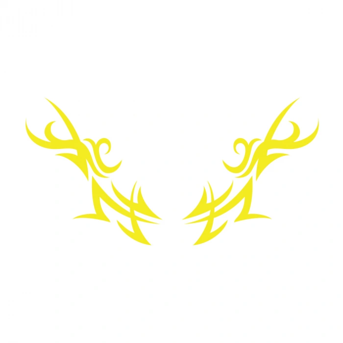 Çift Tribal Sticker 17x17 Cm Sarı