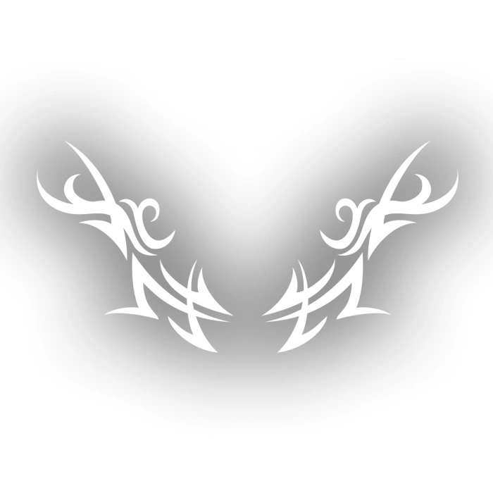 Çift Tribal Sticker 17x17 Cm Beyaz