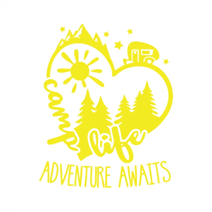 Camp Life Sticker 17x17 Cm Sarı