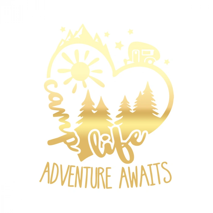 Camp Life Sticker 17x17 Cm Gold