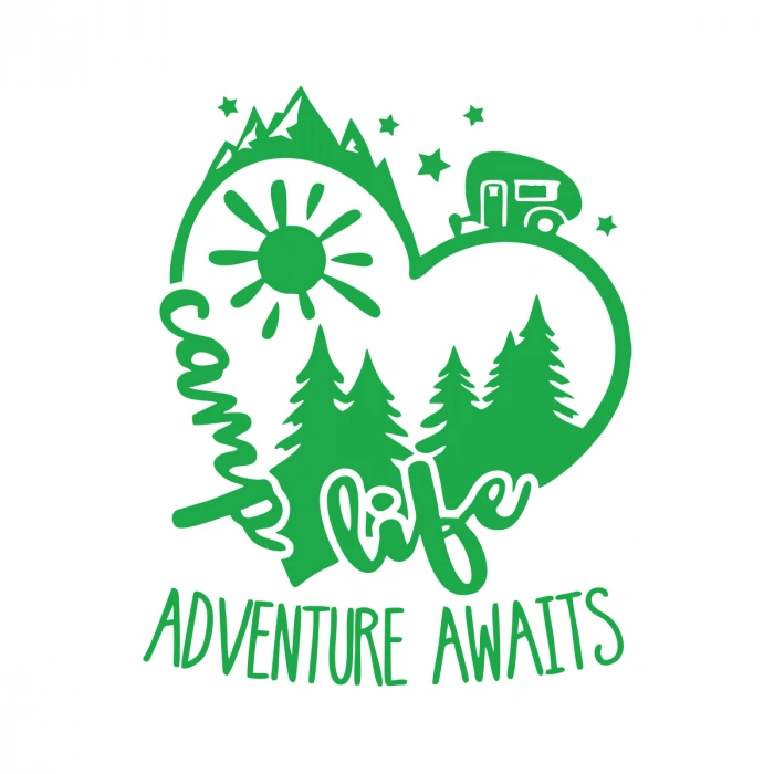 Camp Life Sticker 17x17 Cm Yeşil