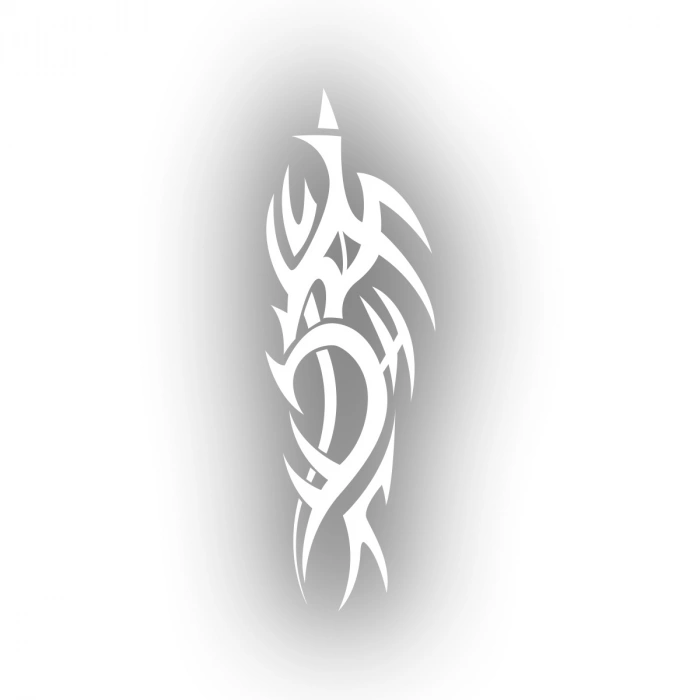 Dikey Tribal Sticker 17x17 Cm Beyaz