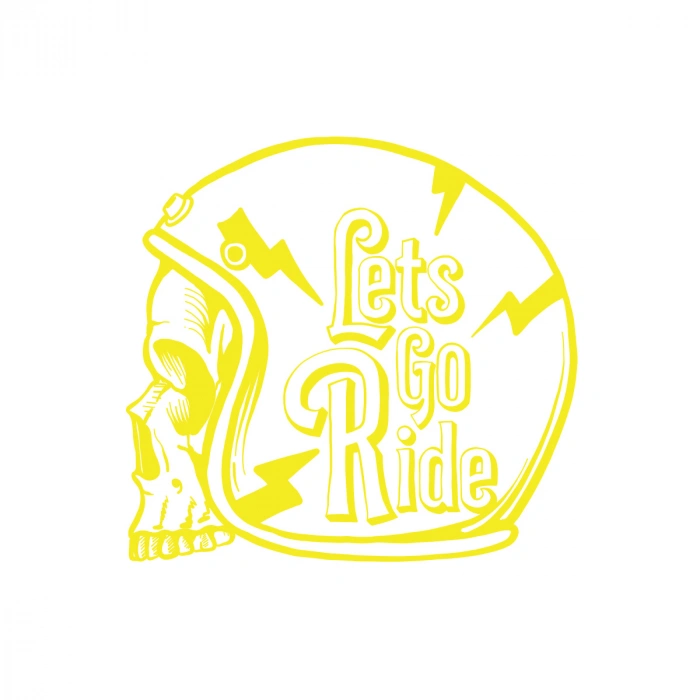 Lets GO Ride Sticker 17x17 Cm Sarı