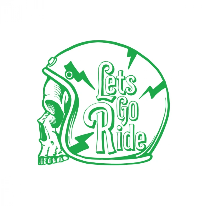 Lets GO Ride Sticker 17x17 Cm Yeşil