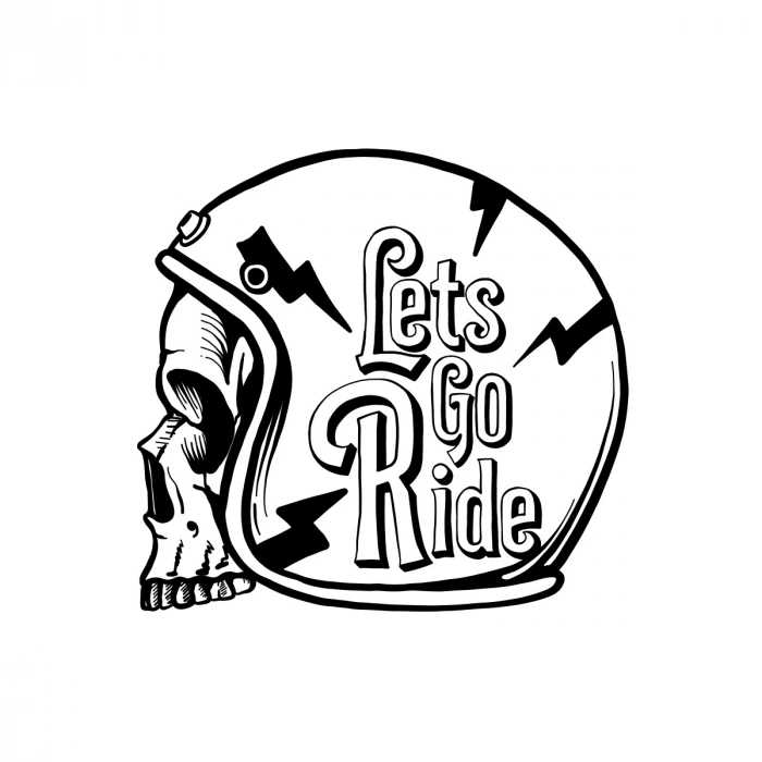 Lets GO Ride Sticker 17x17 Cm Siyah