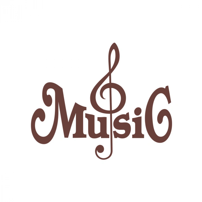 Müzik ve Nota Sticker 17x17 Cm Kahverengi