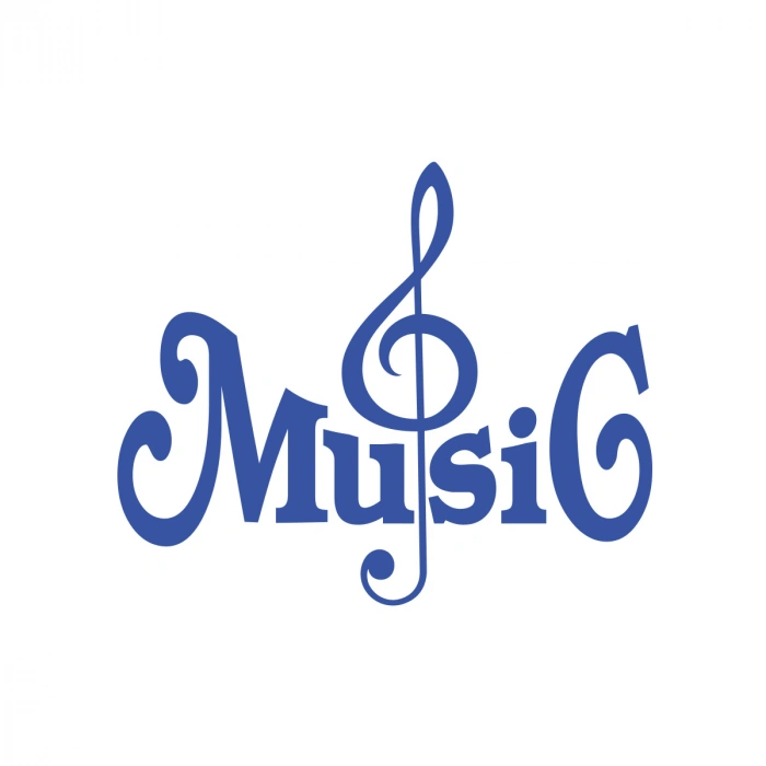 Müzik ve Nota Sticker 17x17 Cm Mavi