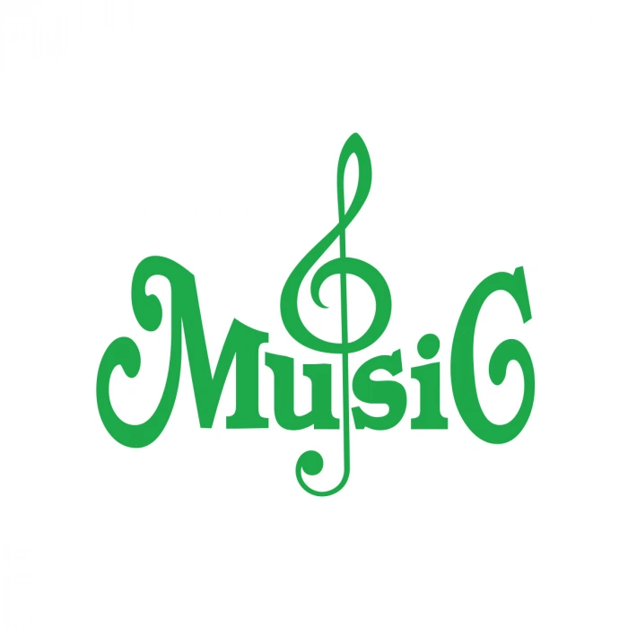 Müzik ve Nota Sticker 17x17 Cm Yeşil