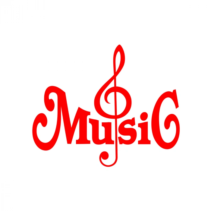 Müzik ve Nota Sticker 17x17 Cm Kırmızı