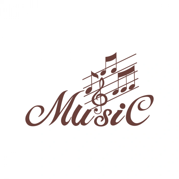 Müzik ve Nota Sticker 17x17 Cm Kahverengi