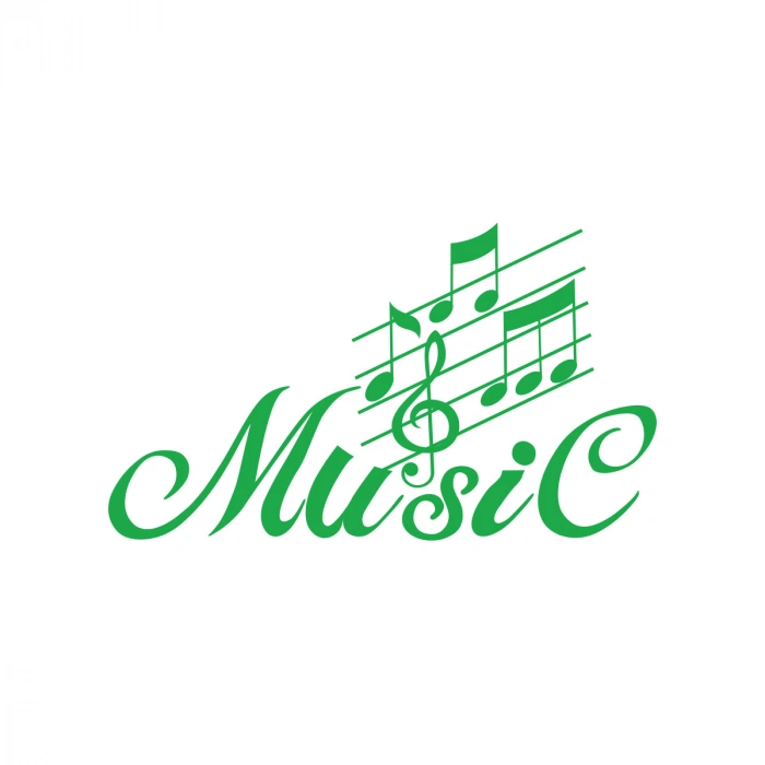 Müzik ve Nota Sticker 17x17 Cm Yeşil