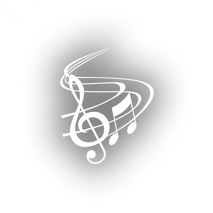 Müzik ve Nota Sticker 17x17 Cm Beyaz