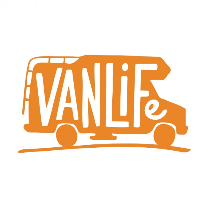 Vanlife Sticker 17x17 Cm Turuncu