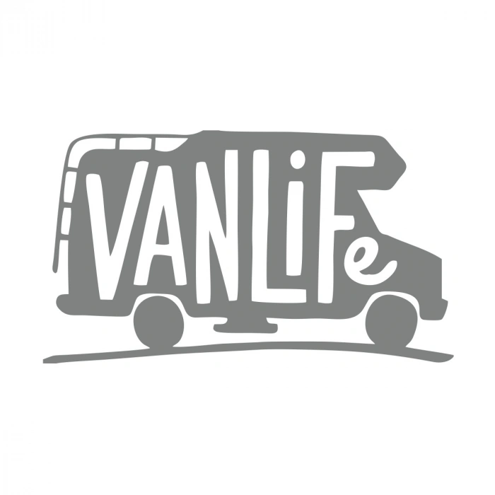 Vanlife Sticker 17x17 Cm Gri