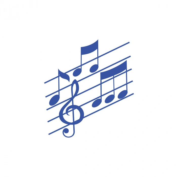 Müzik ve Nota Sticker 17x17 Cm Mavi