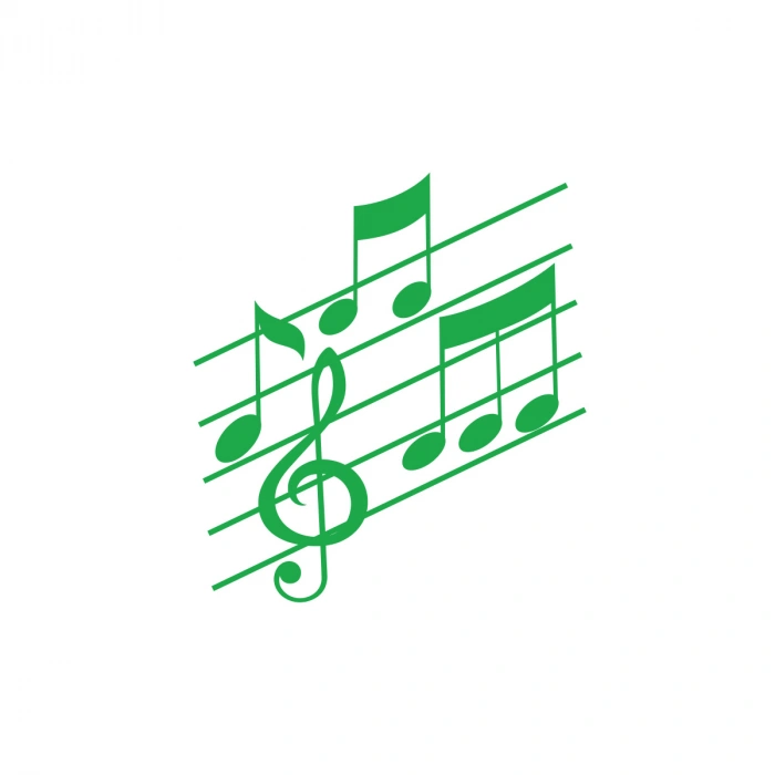 Müzik ve Nota Sticker 17x17 Cm Yeşil