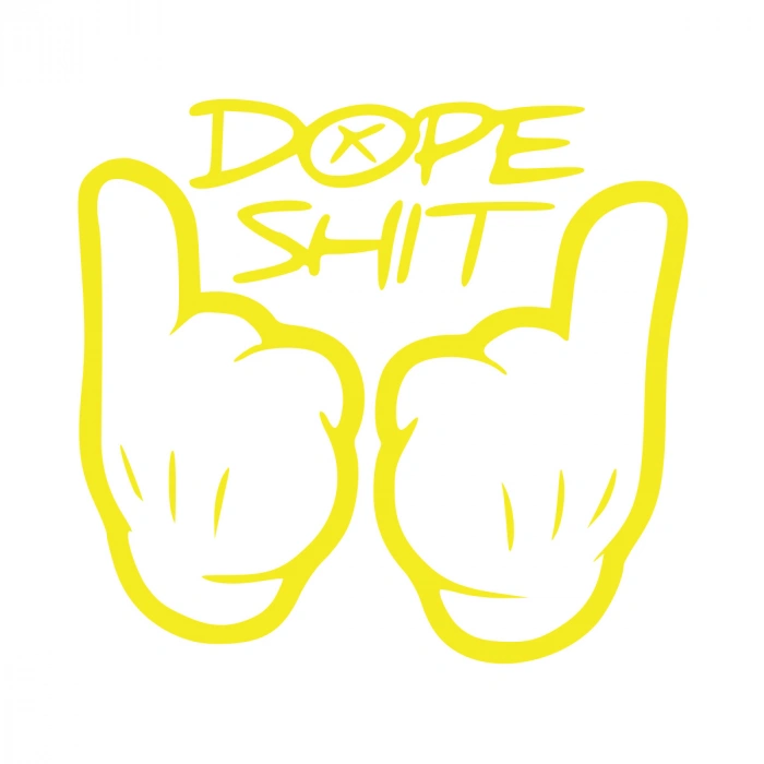 Dope Shit Sticker 17x17 Cm Sarı