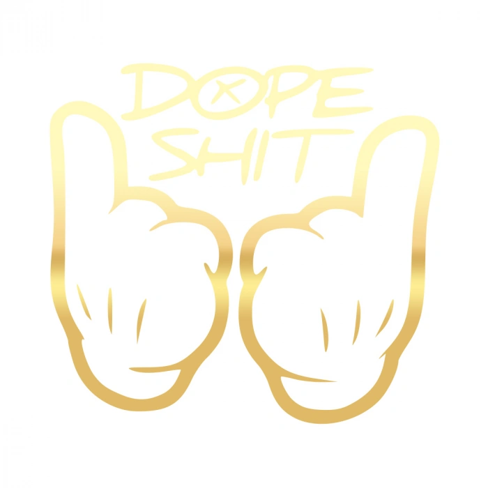 Dope Shit Sticker 17x17 Cm Gold