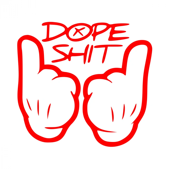 Dope Shit Sticker 17x17 Cm Kırmızı