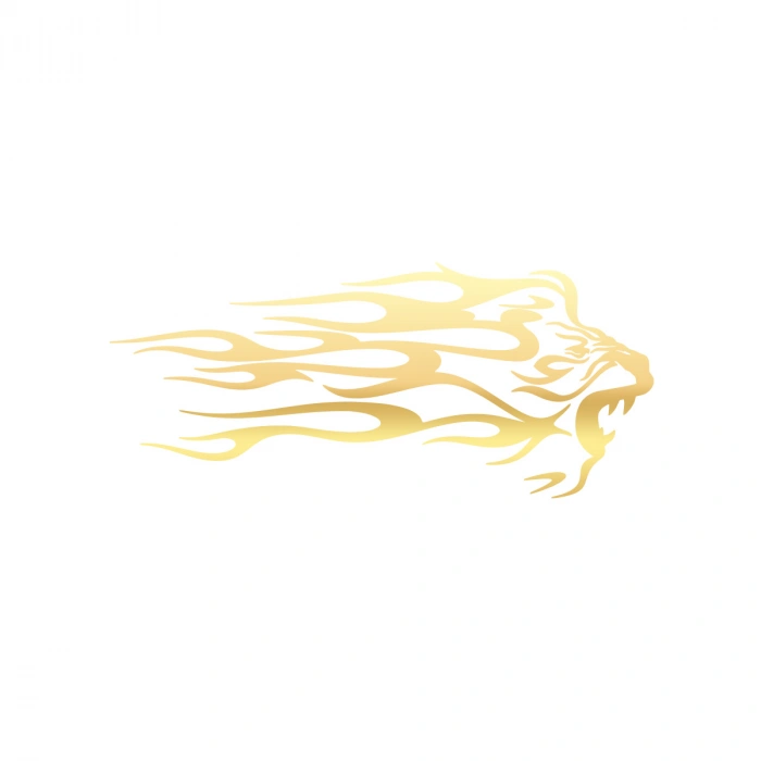 Alevli Aslan Sticker 17x17 Cm Gold