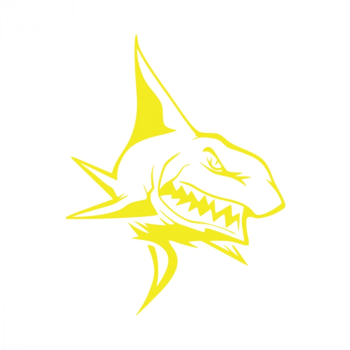 Kızgın Köpek Balığı Sticker 17x17 Cm Sarı