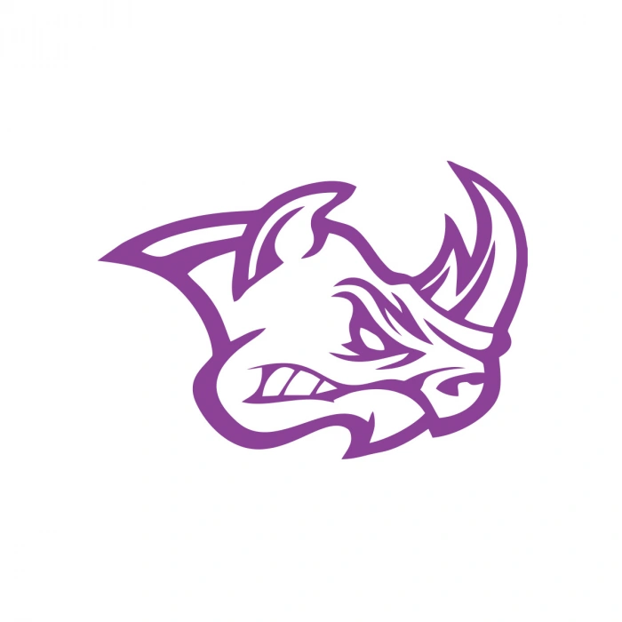 Kızgın Gergedan Sticker 17x17 Cm Mor