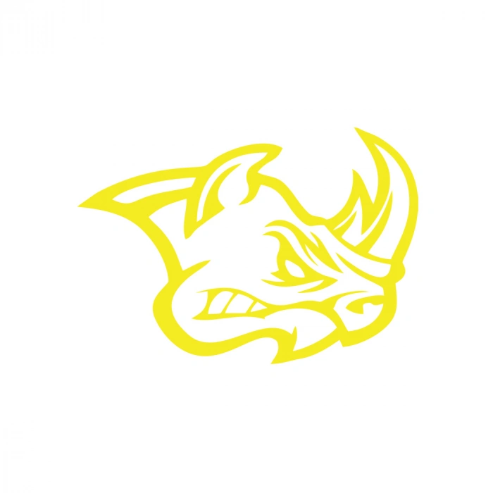 Kızgın Gergedan Sticker 17x17 Cm Sarı