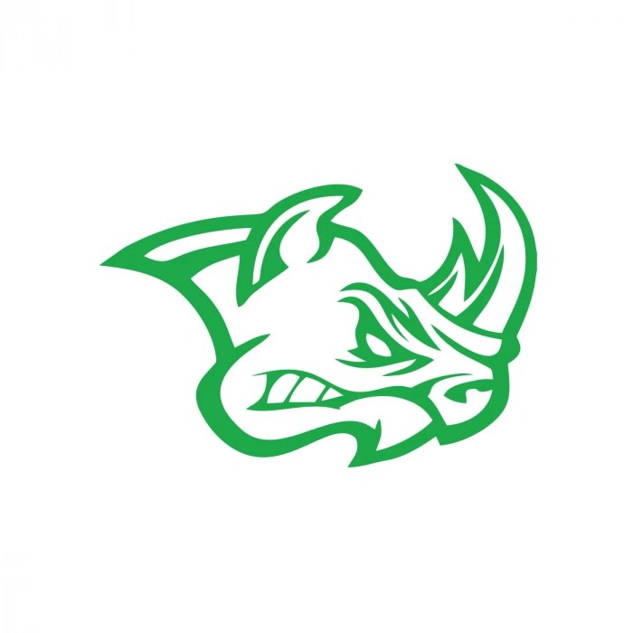 Kızgın Gergedan Sticker 17x17 Cm Yeşil