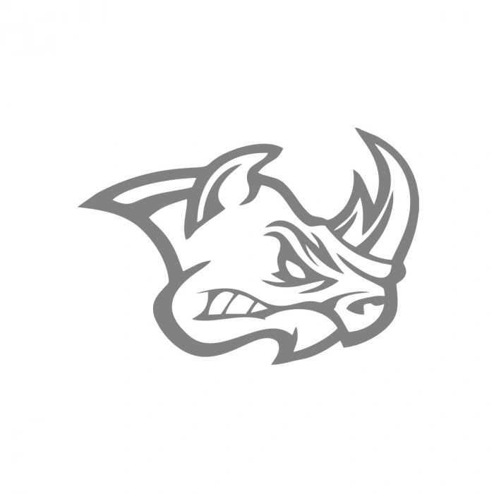 Kızgın Gergedan Sticker 17x17 Cm Gri