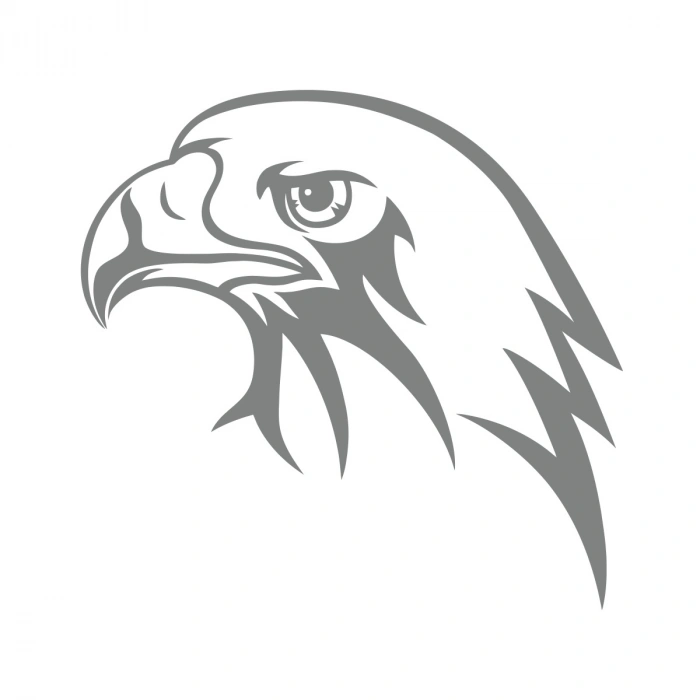 Kartal Kafası Sticker 17x17 Cm Gri