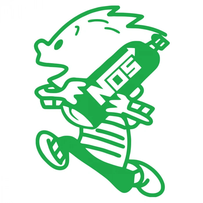 Nos Taşıyan Çocuk Sticker 17x17 Cm Yeşil