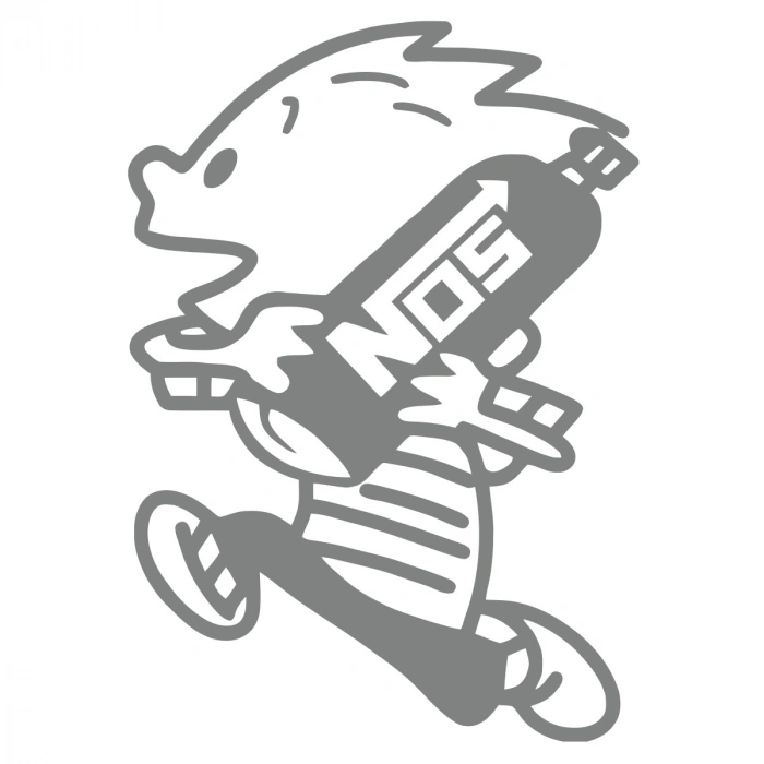 Nos Taşıyan Çocuk Sticker 17x17 Cm Gri