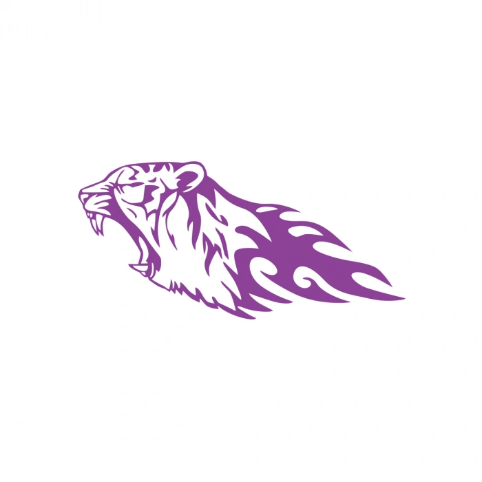 Kızgın Kaplan Sticker 17x17 Cm Mor