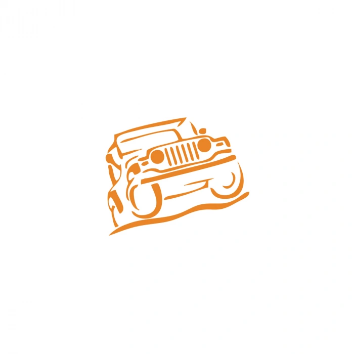Jeep Offroad Sticker 17x17 Cm Turuncu