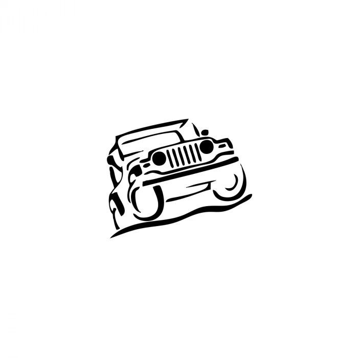 Jeep Offroad Sticker 17x17 Cm Siyah