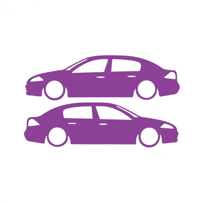 Basık Megane 2 Sticker 17x17 Cm Mor