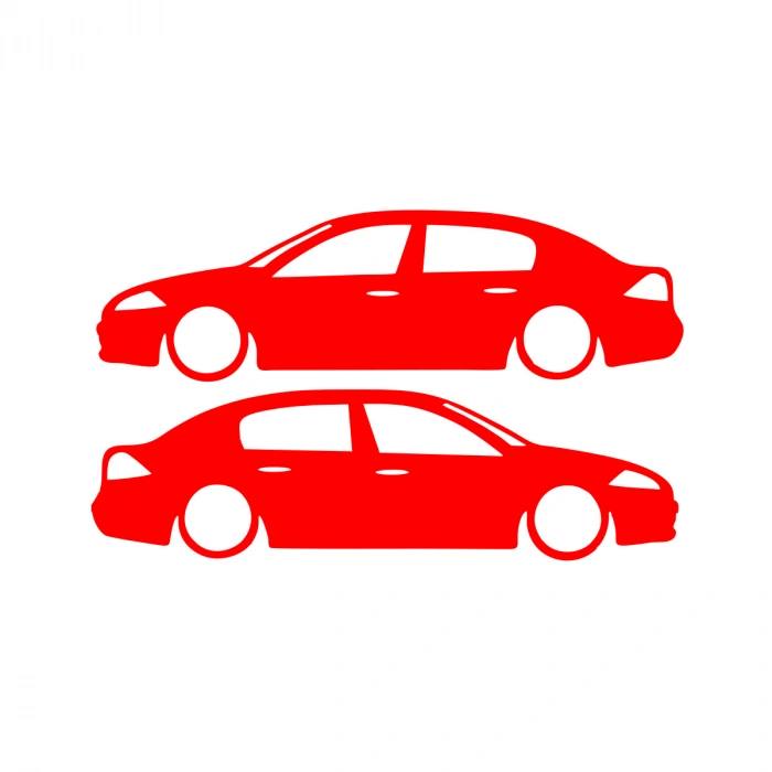 Basık Megane 2 Sticker 17x17 Cm Kırmızı